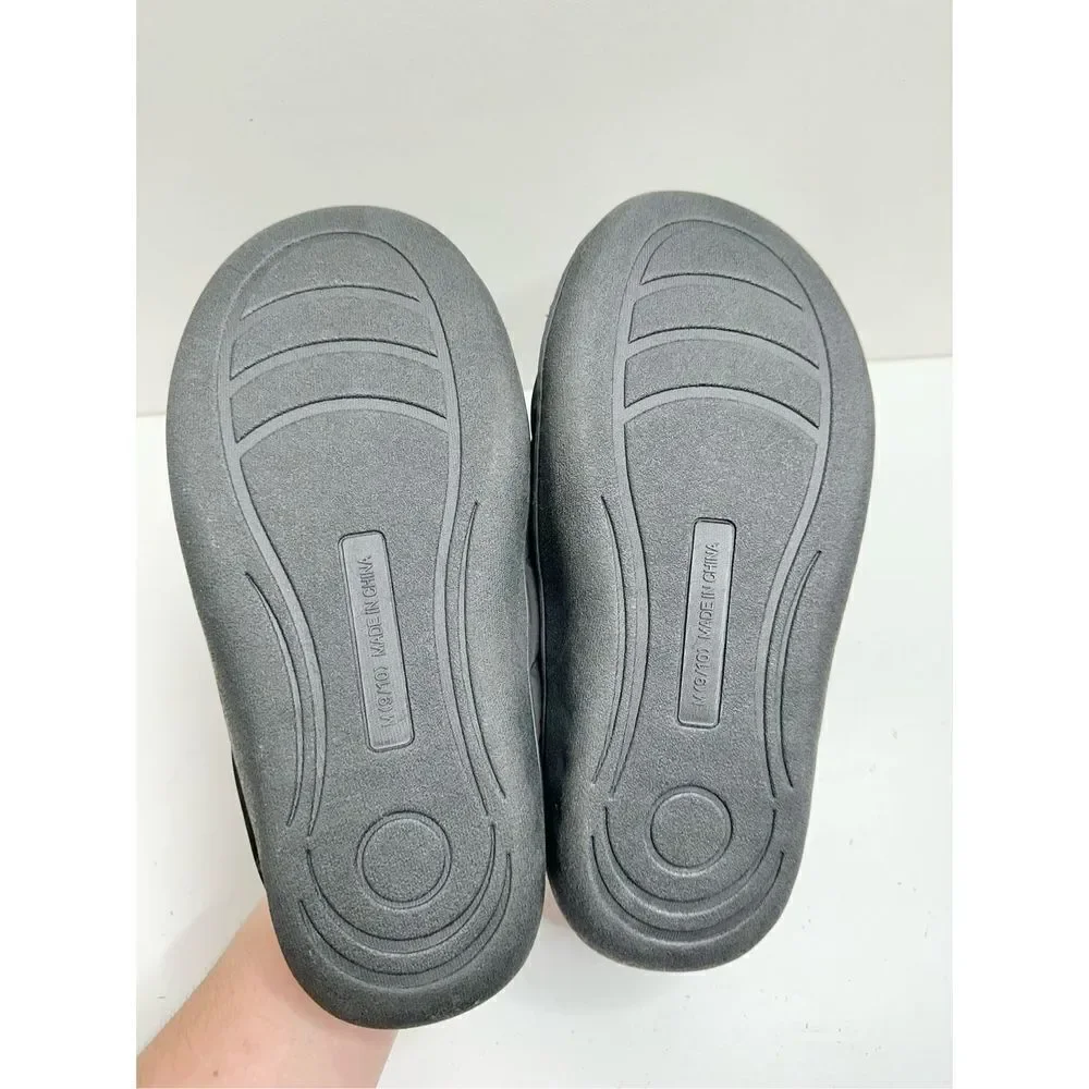 Abound Slippers Mens Size 10 Medium Slip On Black Puffer Shoes‎ NEW